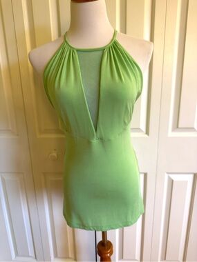 Just Cavalli Lime Green Halter Neck Jersey Top 8/44